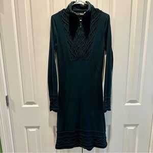 Athleta Sawtooth Cable Knit Organic Cotton Sweater Dress M